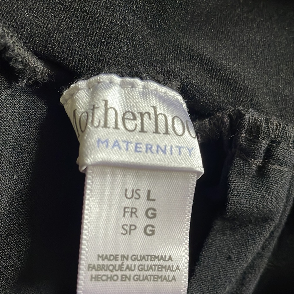 2 Pairs of Maternity Black Pants Size Large, Solid Black and Pinstriped - Picture 5 of 6